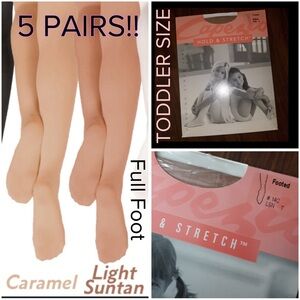 5 PAIRS!! TODDLER size Capezio Footed Dance Tights